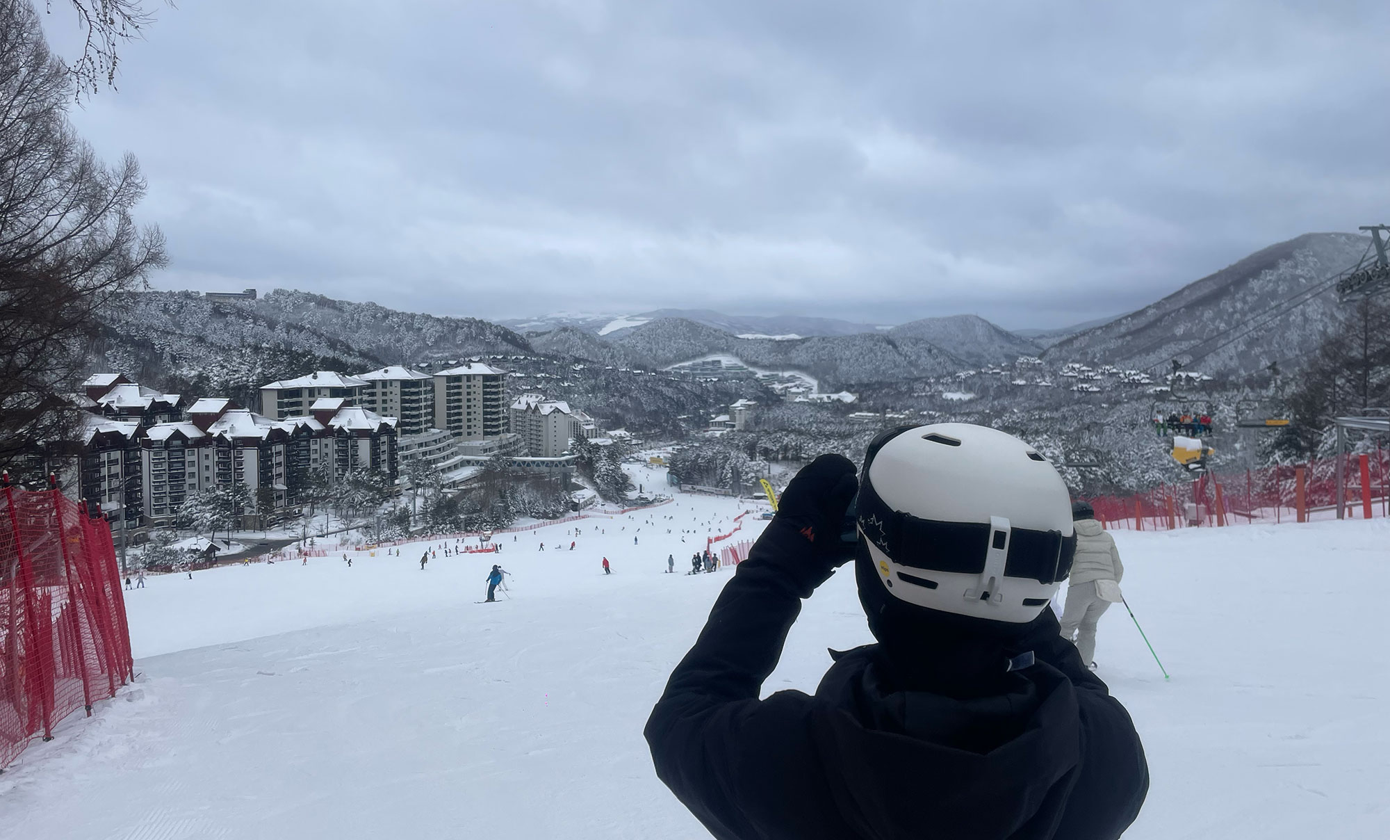 지산 스키강습 현장